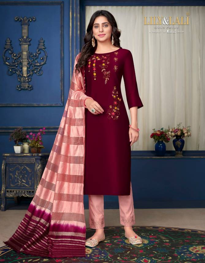 Lily And Lali Muskan 3 Silk Fancy Ethnic Wear Kurti Pant With Dupatta Collection